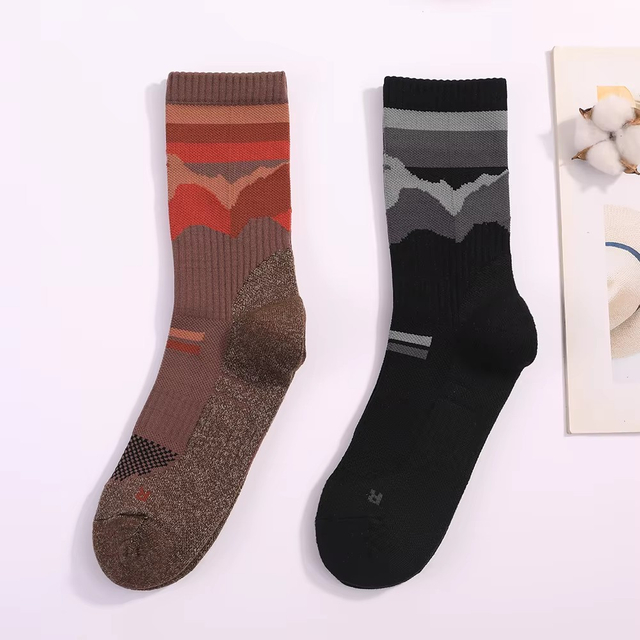 Rutschfeste, kniehohe Jacquard-Laufsocken