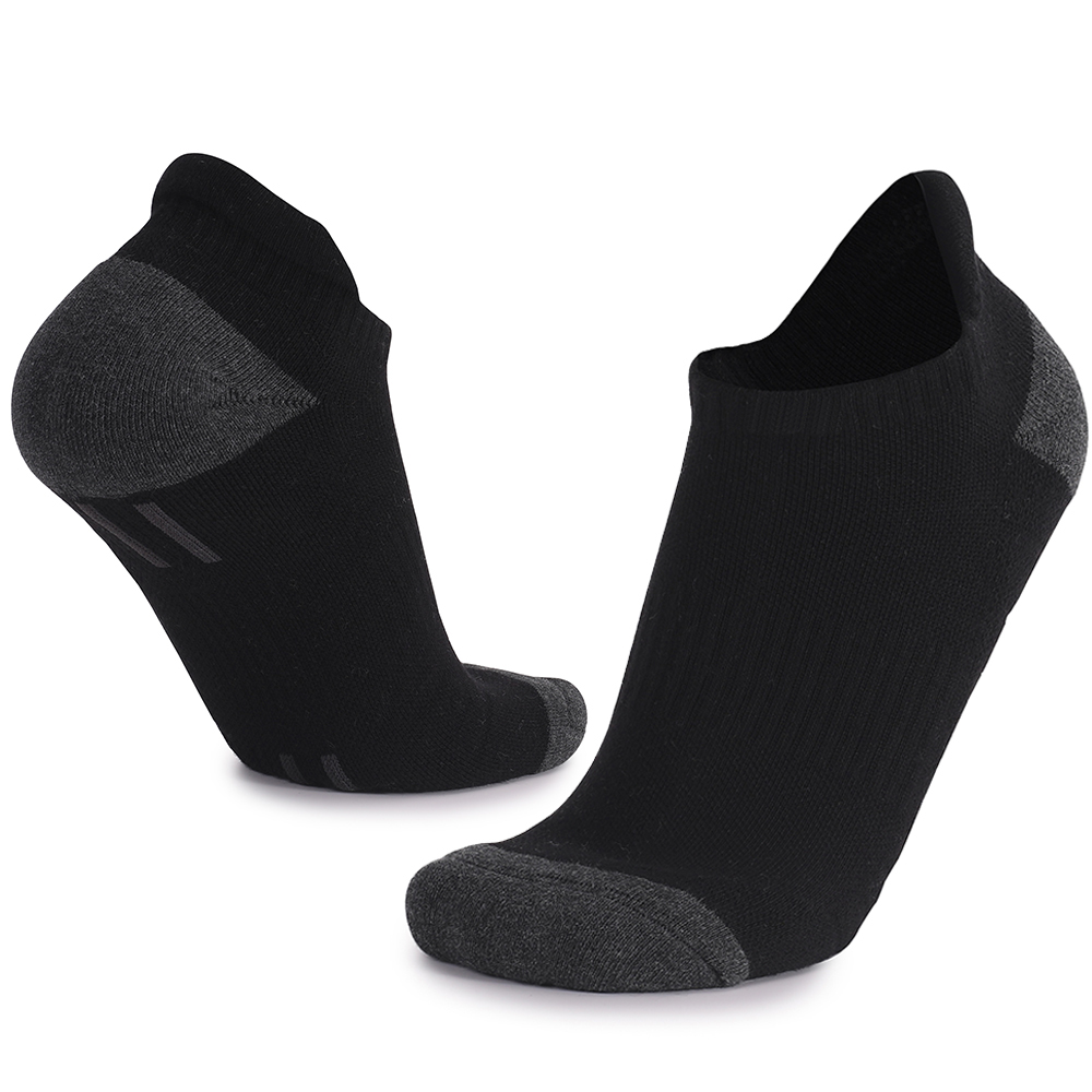 Terry Cushion Athletic Running Kn&ouml;chelsocken | Atmungsaktives, schwei&szlig;absorbierendes Baumwoll-Spandex-Schwarzes, anpassbares Logo