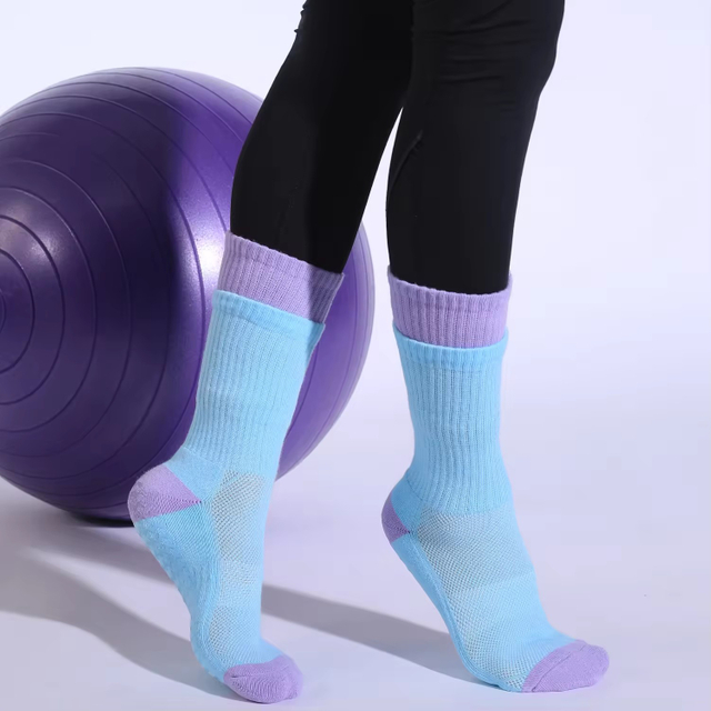 Gepolsterte Yoga-Laufsocken mit Dot-Grip